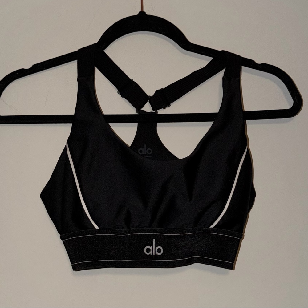 ALO Yoga Black and White Sports Bra